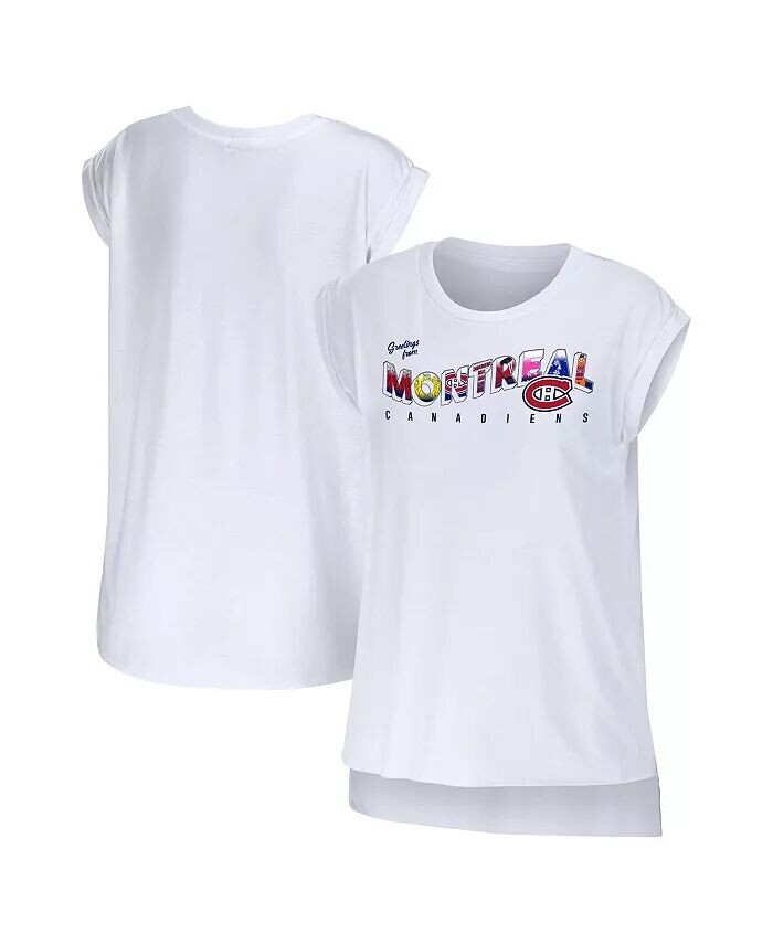 Женская белая футболка Montreal Canadiens Greeting From Muscle Wear By Erin Andrews
Женская белая футболка Montreal Canadiens Greeting From Muscle Wear By Erin Andrews