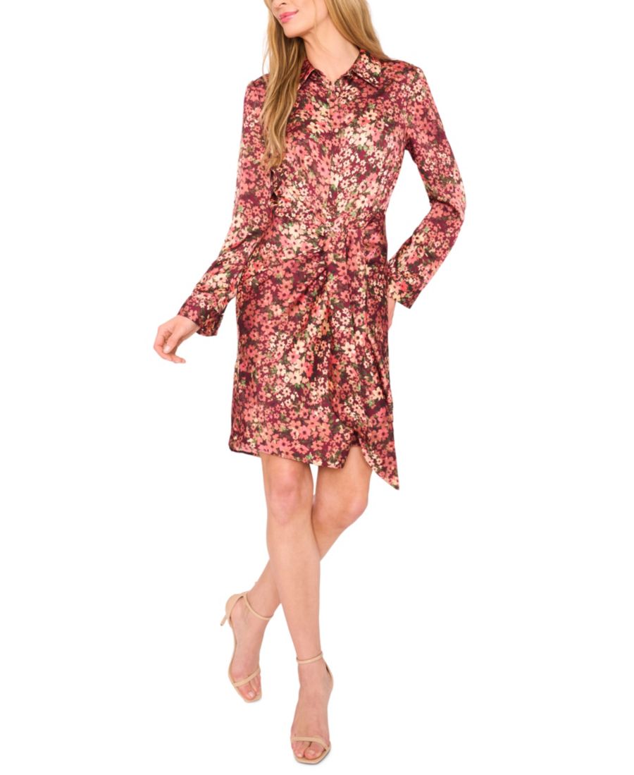 Женское платье-рубашка с воротником, пуговицами и завязками спереди CeCe, Fresh Berry
Женское платье-рубашка с воротником, пуговицами и завязками спереди CeCe, Fresh Berry