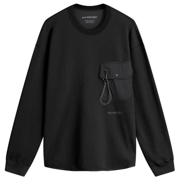 Футболка с длинным рукавом и вафельным рисунком And Wander, черный
Футболка с длинным рукавом и вафельным рисунком And Wander, черный