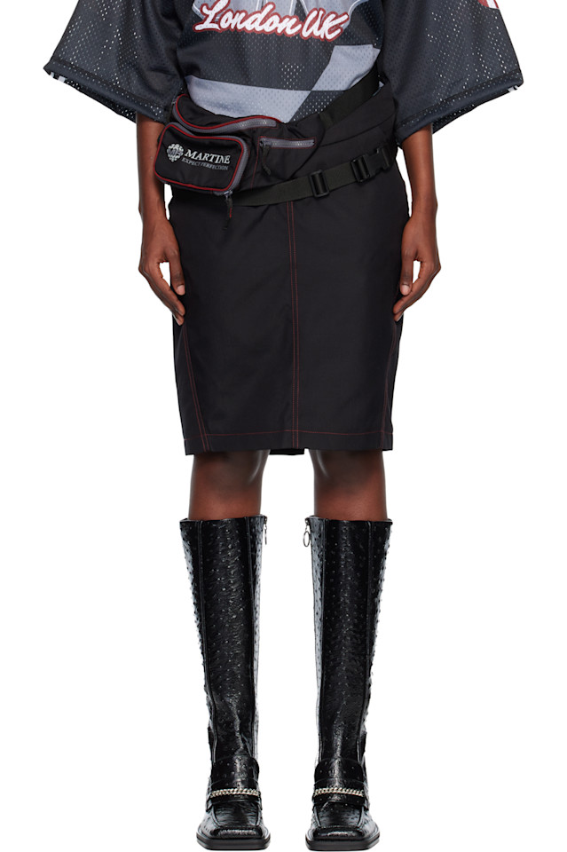 Martine Rose Черная поясная сумка мини-юбка
Martine Rose Черная поясная сумка мини-юбка