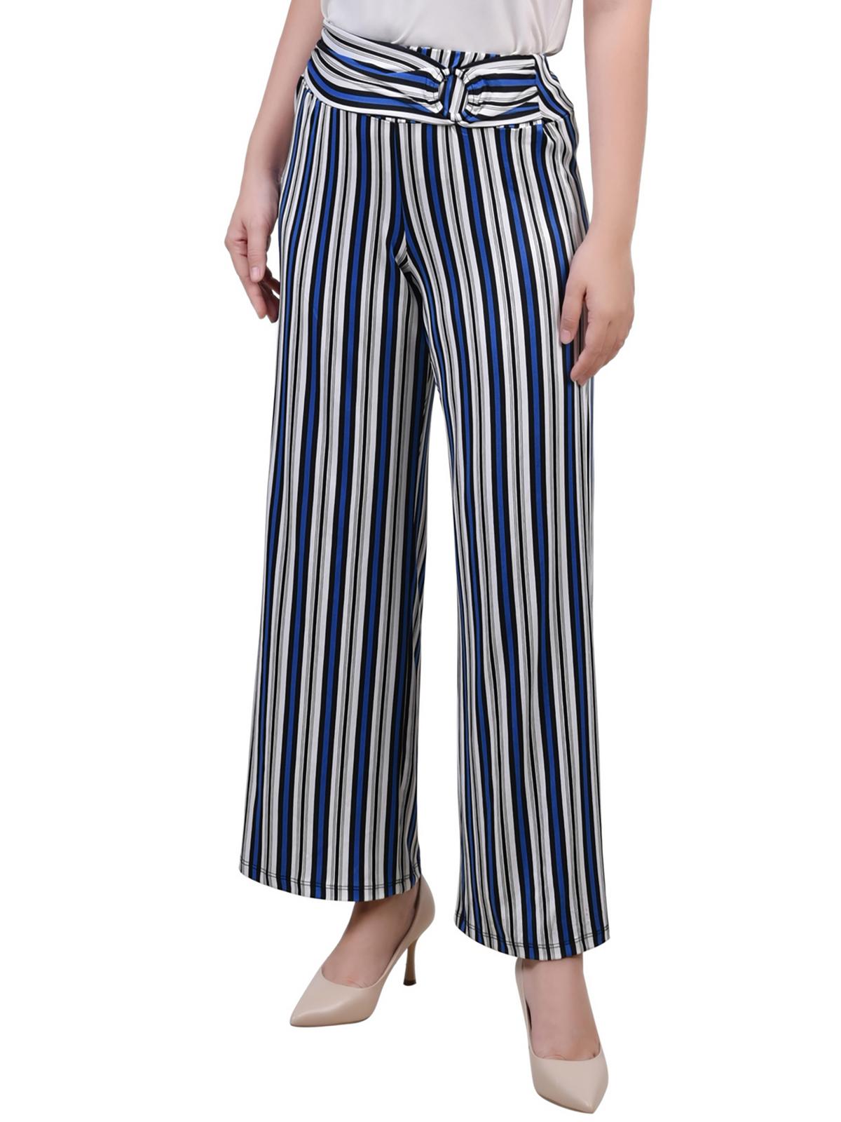 Женские укороченные брюки из полиэстера с поясом NY Collection, цвет blue/black stripe
Женские укороченные брюки из полиэстера с поясом NY Collection, цвет blue/black stripe