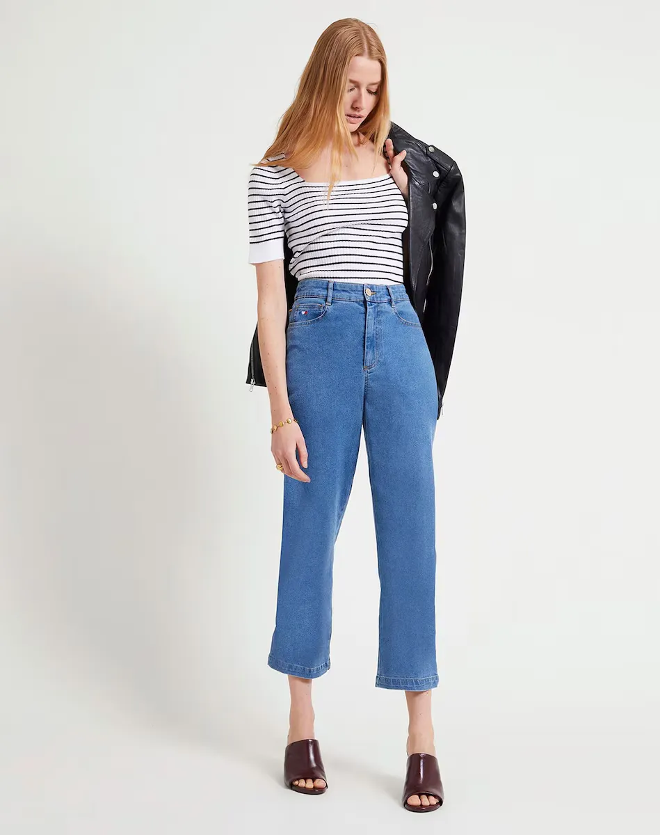 Женские прямые джинсы с высокой посадкой Naf Naf, индиго/синий 
Женские прямые джинсы с высокой посадкой Naf Naf, индиго/синий