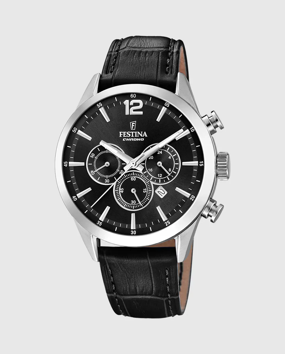 F20542/5 Timeless Chronograph Черные кожаные мужские часы Festina, черный
F20542/5 Timeless Chronograph Черные кожаные мужские часы Festina, черный