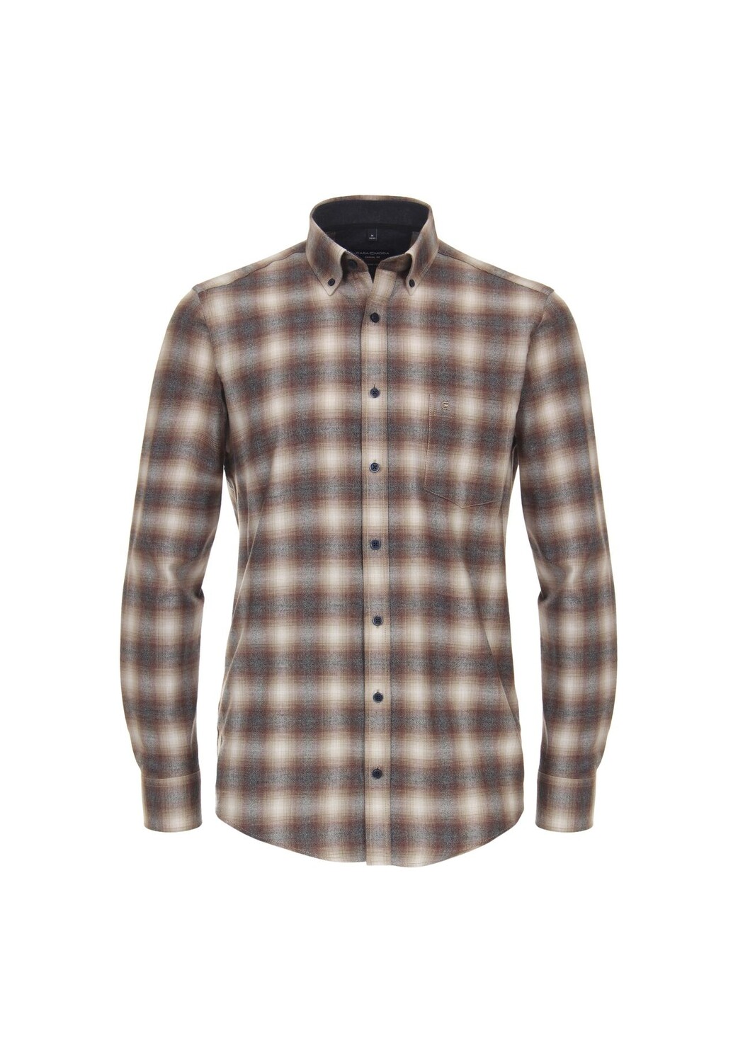 Мужская фланелевая рубашка повседневного кроя в клетку CASAMODA, оливковый 
Мужская фланелевая рубашка повседневного кроя в клетку CASAMODA, оливковый