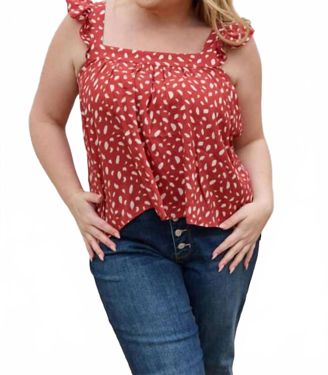 Топ плетеный в кирпичном цвете с белыми точками BE Stage
Топ плетеный в кирпичном цвете с белыми точками BE Stage