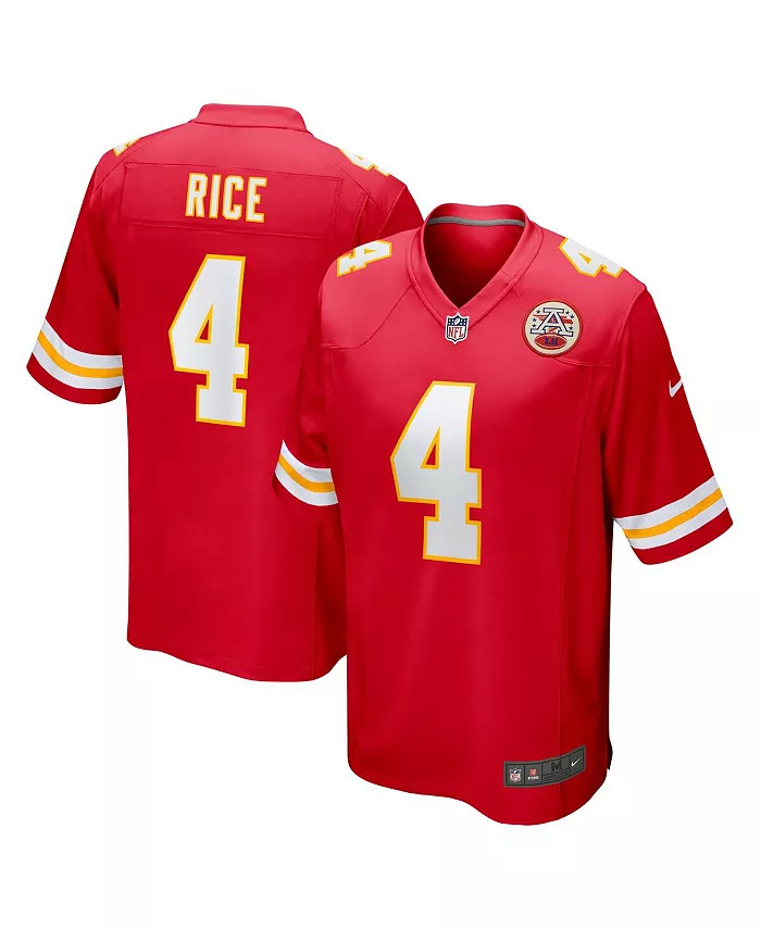 Мужская игровая футболка Rashee Rice красная Kansas City Chiefs Nike
Мужская игровая футболка Rashee Rice красная Kansas City Chiefs Nike