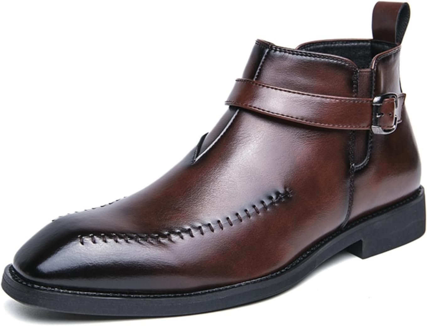 Мужские кожаные ботинки Челси с боковой молнией и регулируемым ремешком с пряжкой, квадратный носок, модель без шнуровки, ботинки до щиколотки для делового, официального и повседневного ношения Kelibasi, коричневый
Мужские кожаные ботинки Челси с боковой молнией и регулируемым ремешком с пряжкой, квадратный носок, модель без шнуровки, ботинки до щиколотки для делового, официального и повседневного ношения Kelibasi, коричневый