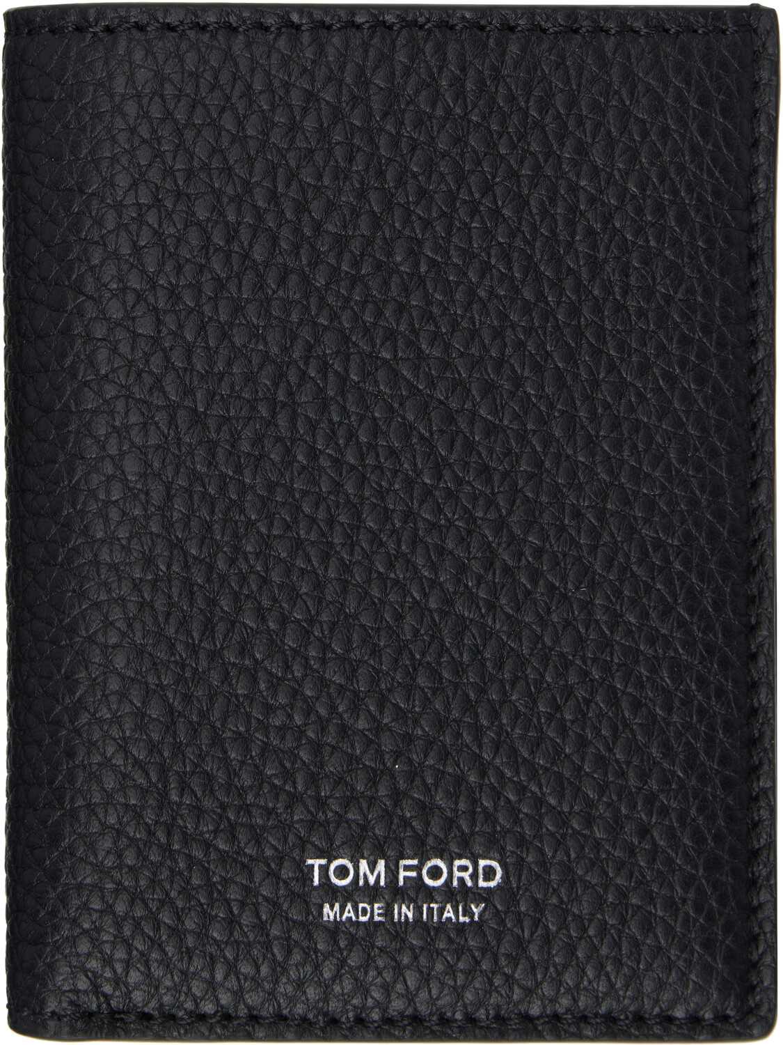 Складной держатель для карт из зернистой кожи TOM FORD, черный 
Складной держатель для карт из зернистой кожи TOM FORD, черный