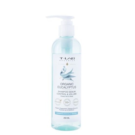T-LAB ORGANICS 99% натуральный шампунь для контроля и объема волос с органическим эвкалиптом