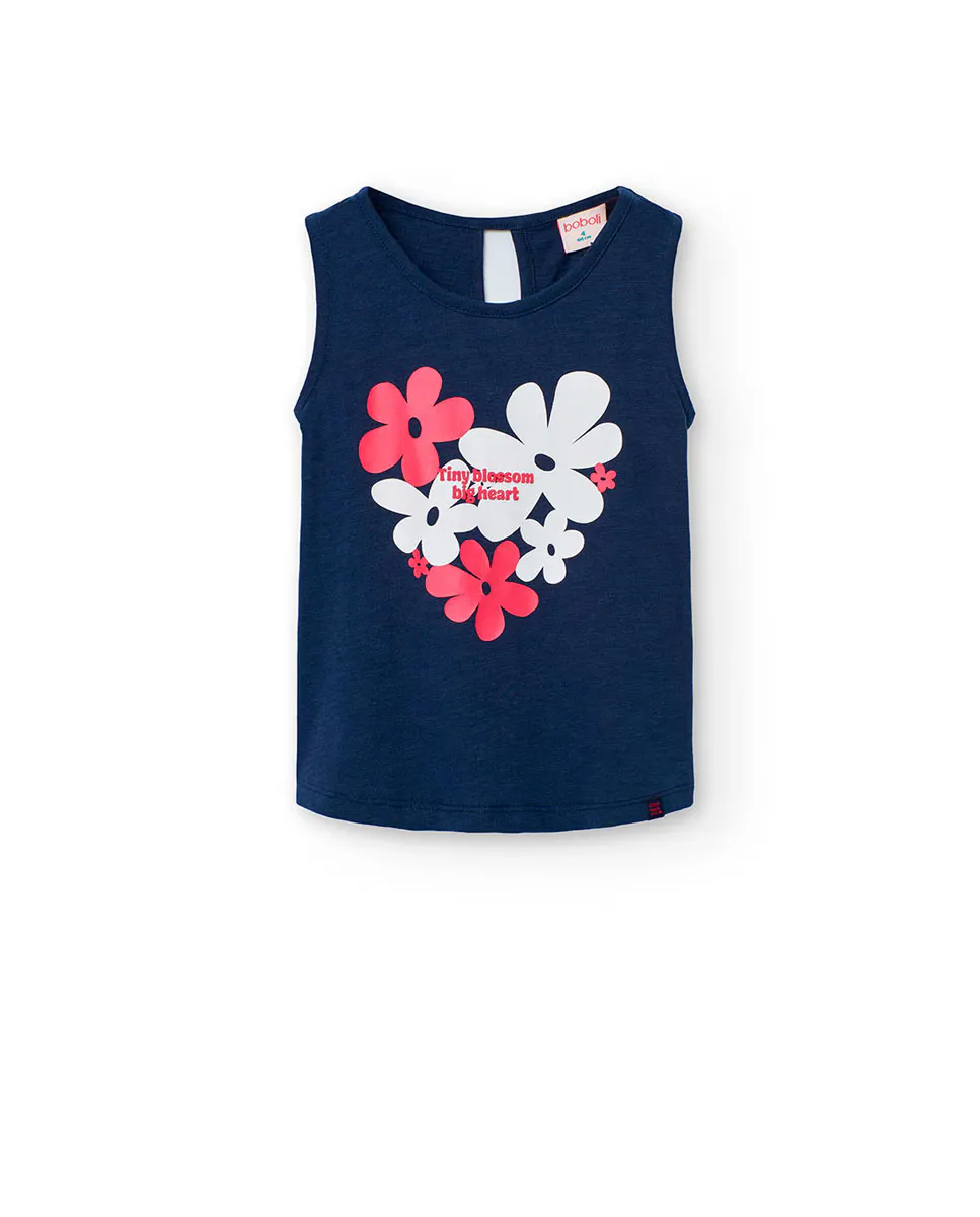 Хлопковая футболка для девочек без рукавов Boboli, тёмно-синий
Хлопковая футболка для девочек без рукавов Boboli, тёмно-синий