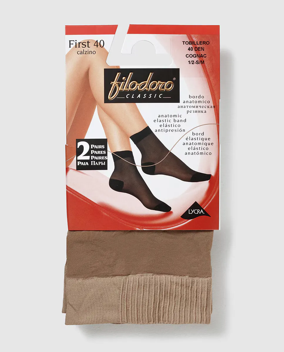 Набор из двух женских носков по щиколотку плотностью 40 ден с противодавящей резинкой Filodoro, цвет Natural
Набор из двух женских носков по щиколотку плотностью 40 ден с противодавящей резинкой Filodoro, цвет Natural