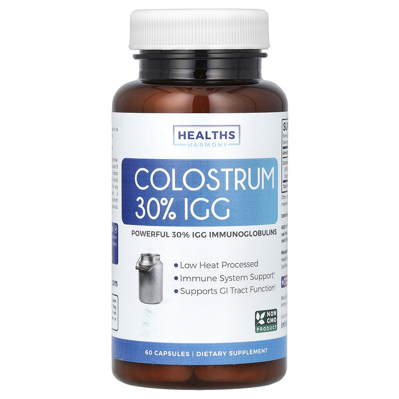 Healths Harmony, молозиво с 30% иммуноглобулинов, 1000 мг, 60 капсул (500 мг в 1 капсуле)
Healths Harmony, молозиво с 30% иммуноглобулинов, 1000 мг, 60 капсул (500 мг в 1 капсуле)