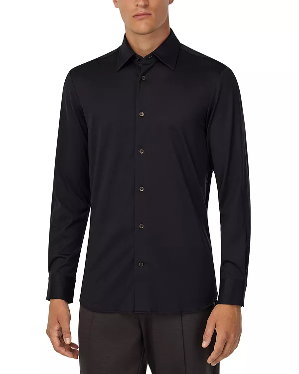 Рубашка из хлопка и шелка, стандартного кроя. Boggi Milano, черный
Рубашка из хлопка и шелка, стандартного кроя. Boggi Milano, черный