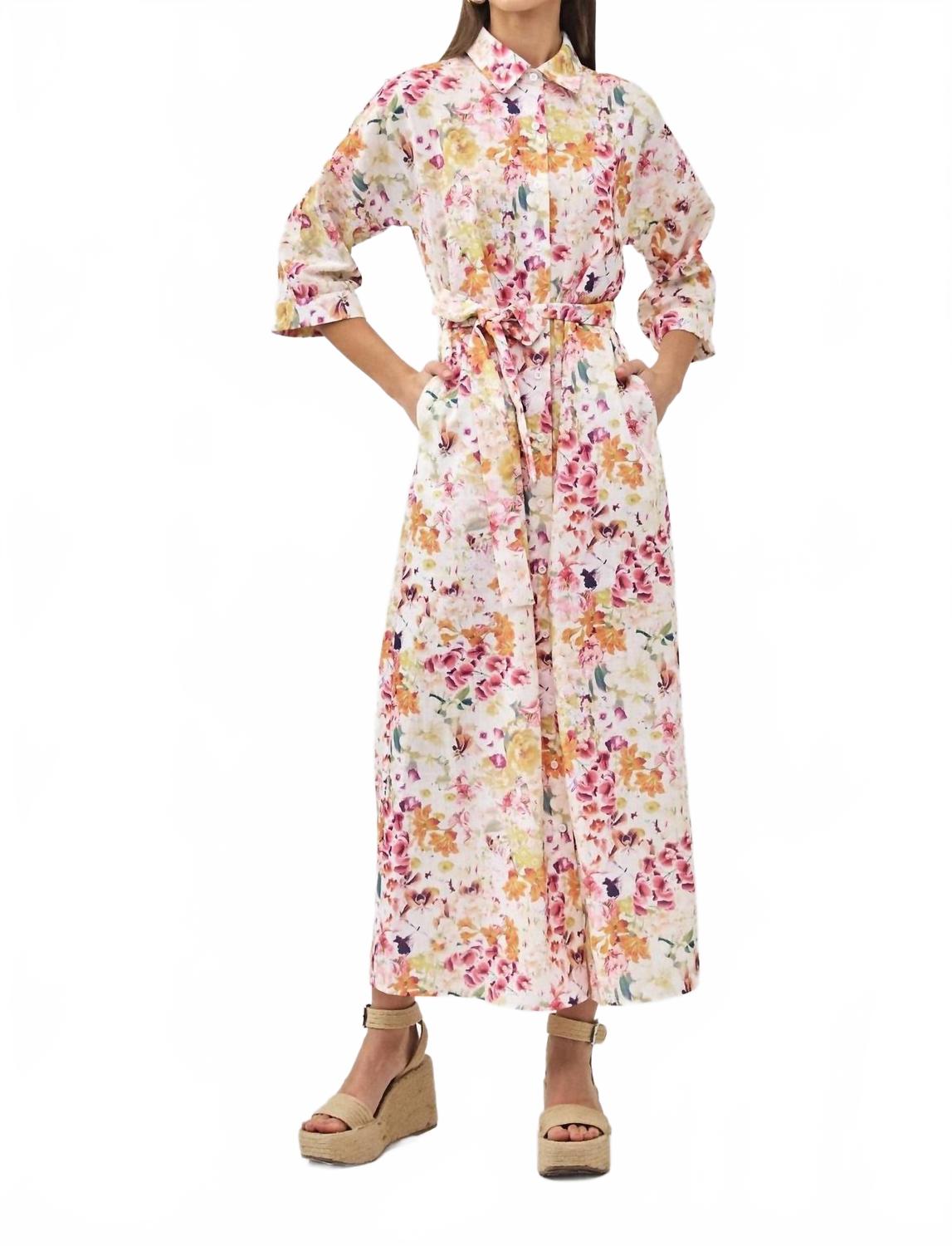 Camellia Макси-платье из льна с цветочным принтом, кремового цвета
Camellia Макси-платье из льна с цветочным принтом, кремового цвета