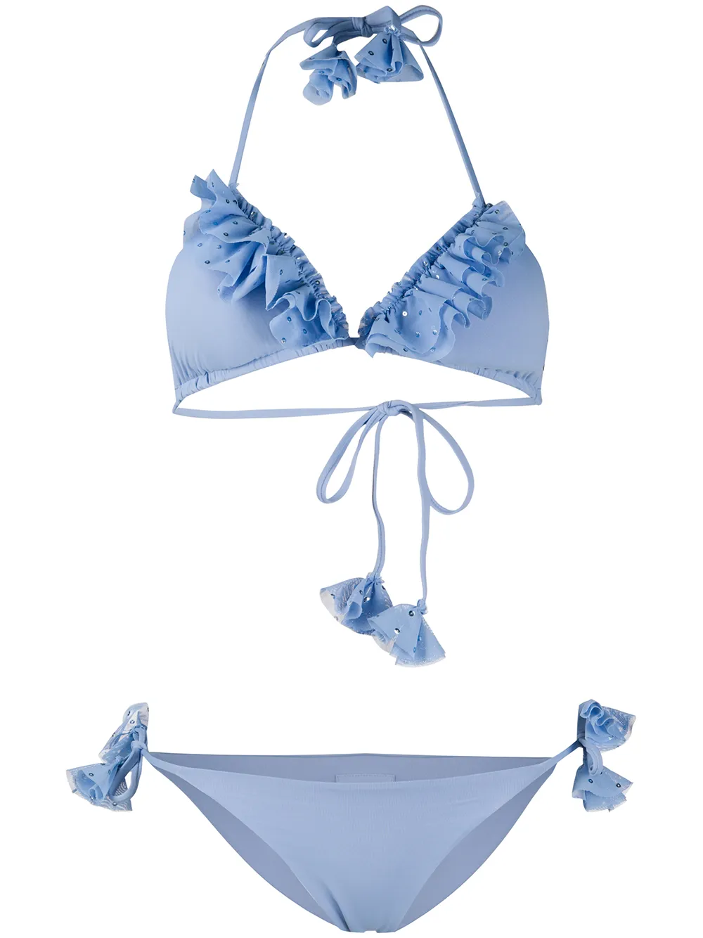 Бикини с оборками и пайетками Fisico, синий
Бикини с оборками и пайетками Fisico, синий