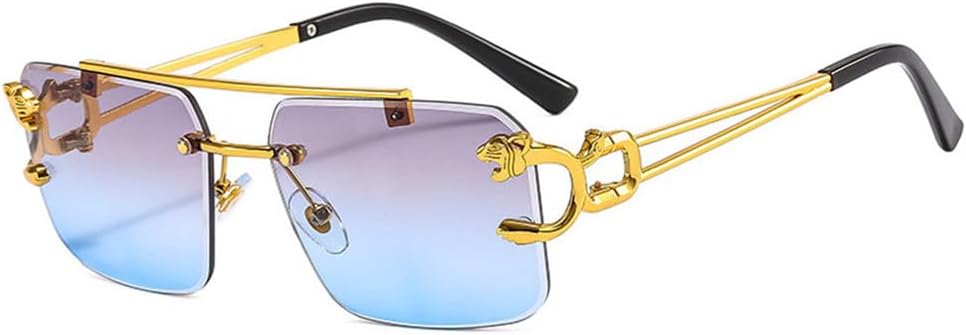 Солнцезащитные очки UV400 для мужчин и женщин | Металлическая безободковая оправа с двойной перемычкой и градиентным оправом | Для вождения и занятий спортом на открытом воздухе generic, Grey Blue
Солнцезащитные очки UV400 для мужчин и женщин | Металлическая безободковая оправа с двойной перемычкой и градиентным оправом | Для вождения и занятий спортом на открытом воздухе generic, Grey Blue