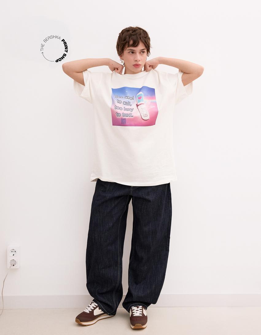 Футболка Bershka Wearable Art большого размера с коротким рукавом Bershka, белый
Футболка Bershka Wearable Art большого размера с коротким рукавом Bershka, белый