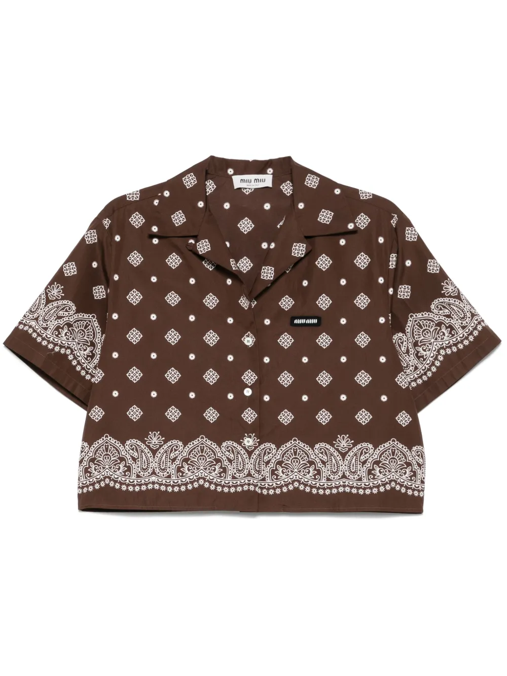 Рубашка с принтом MIU MIU, коричневый
Рубашка с принтом MIU MIU, коричневый