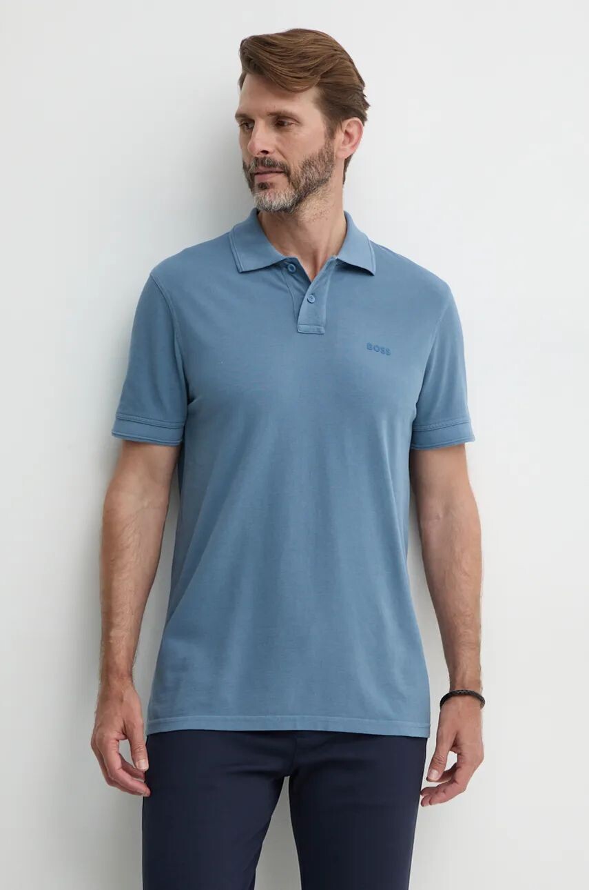 Хлопковая рубашка-поло Boss Orange, синий
Хлопковая рубашка-поло Boss Orange, синий