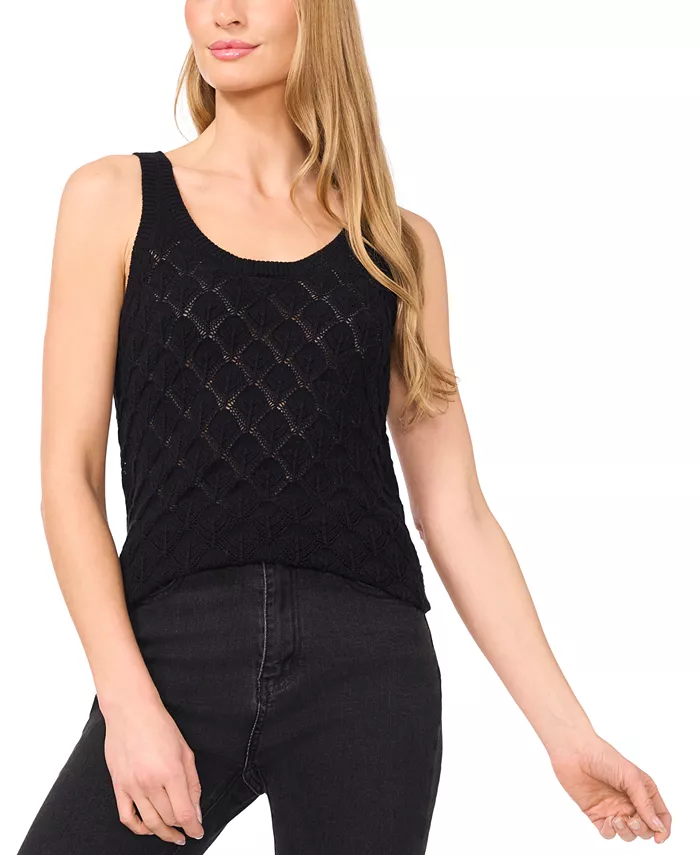 Женский хлопковый безрукавный свитер-майка с круглым вырезом CeCe, черный
Женский хлопковый безрукавный свитер-майка с круглым вырезом CeCe, черный