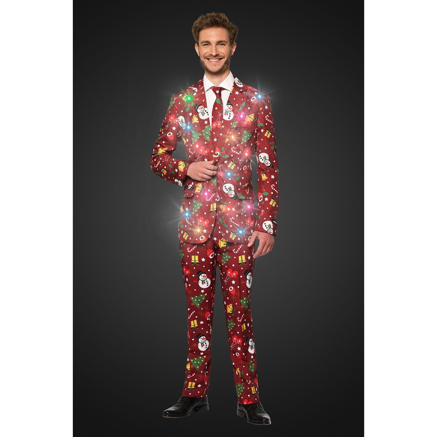 Мужской костюм Suitmeister Christmas Red Icons с подсветкой, красный
Мужской костюм Suitmeister Christmas Red Icons с подсветкой, красный