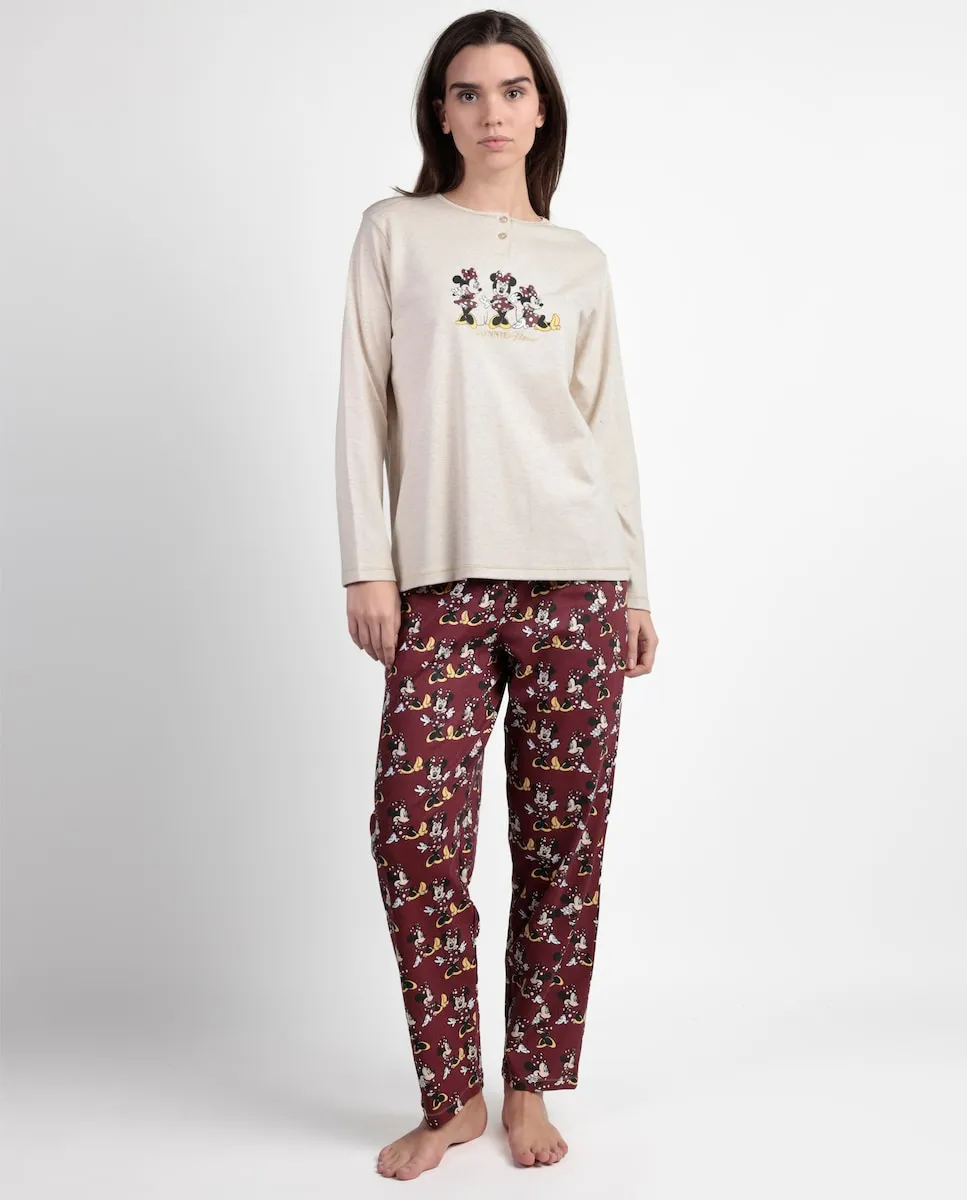 Женская пижама длинная из хлопкового трикотажа цвета сырой беж Disney
Женская пижама длинная из хлопкового трикотажа цвета сырой беж Disney