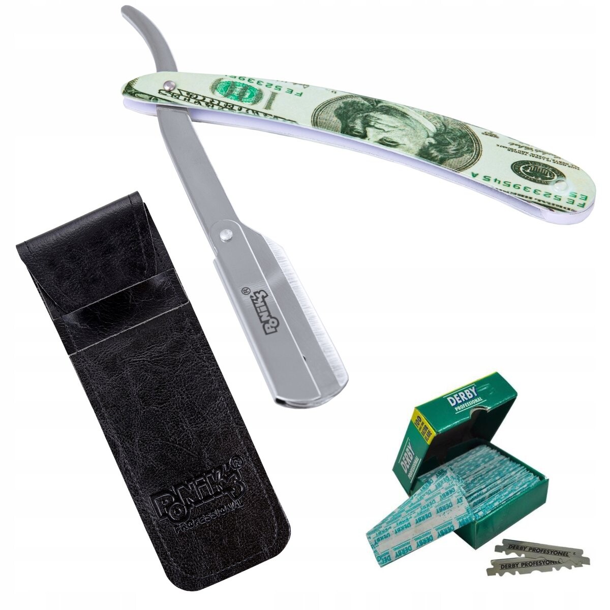 Бритва для бритья парикмахера Поника + 100 лезвий для бритвы Дерби Poniks
Бритва для бритья парикмахера Поника + 100 лезвий для бритвы Дерби Poniks