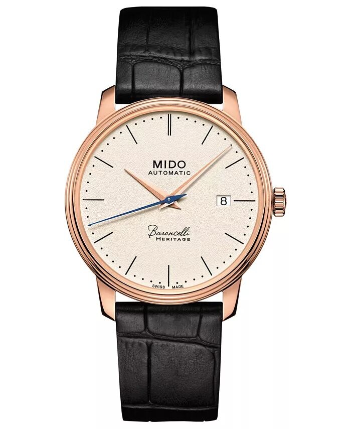 Мужские швейцарские автоматические часы Baroncelli III Heritage с черным кожаным ремешком, 39 мм Mido
Мужские швейцарские автоматические часы Baroncelli III Heritage с черным кожаным ремешком, 39 мм Mido