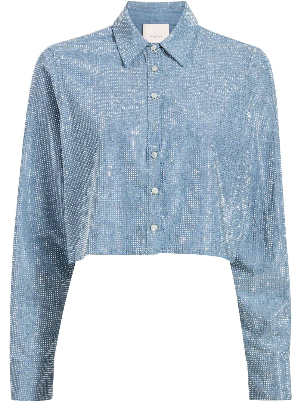 Укороченная рубашка с блестками Cinq A Sept, синий
Укороченная рубашка с блестками Cinq A Sept, синий