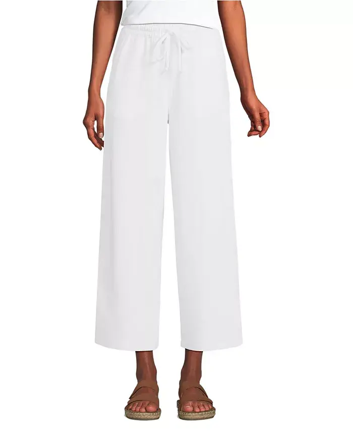 Женские спортивные трикотажные укороченные брюки с широкими штанинами и эластичным поясом Lands' End, белый
Женские спортивные трикотажные укороченные брюки с широкими штанинами и эластичным поясом Lands' End, белый