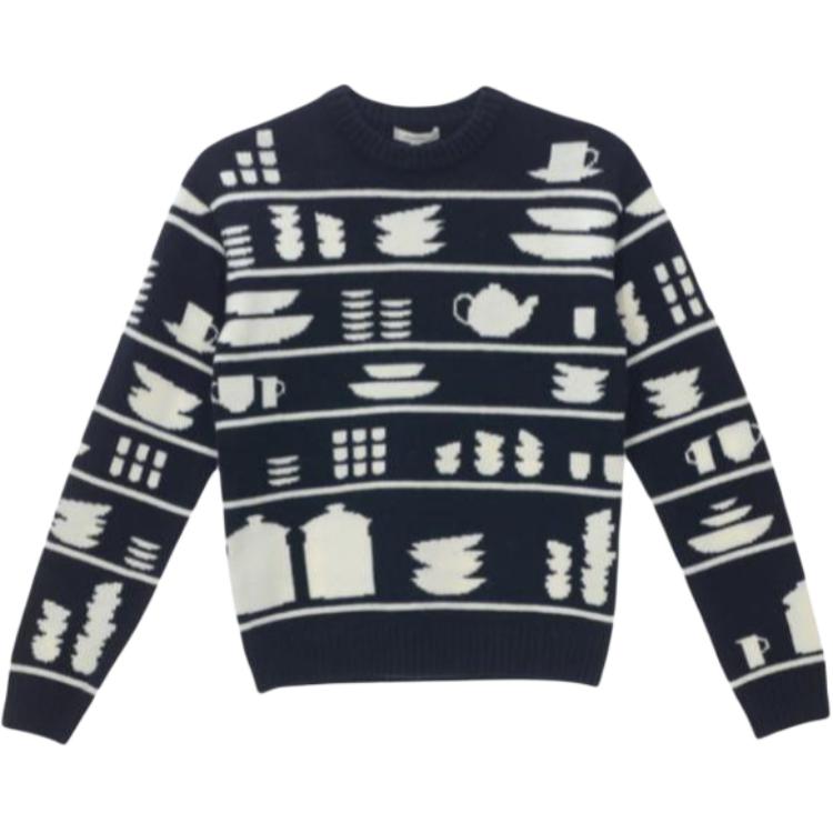 Свитер с круглым вырезом и узором в виде посуды JW Anderson, черный
Свитер с круглым вырезом и узором в виде посуды JW Anderson, черный