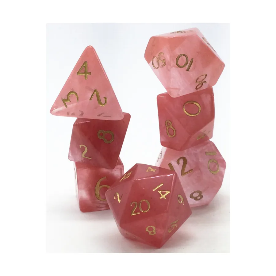 Набор Poly Set — арбузный турмалин с золотом (7), Semi Precious Stone Dice (Level Up Dice)
Набор Poly Set — арбузный турмалин с золотом (7), Semi Precious Stone Dice (Level Up Dice)