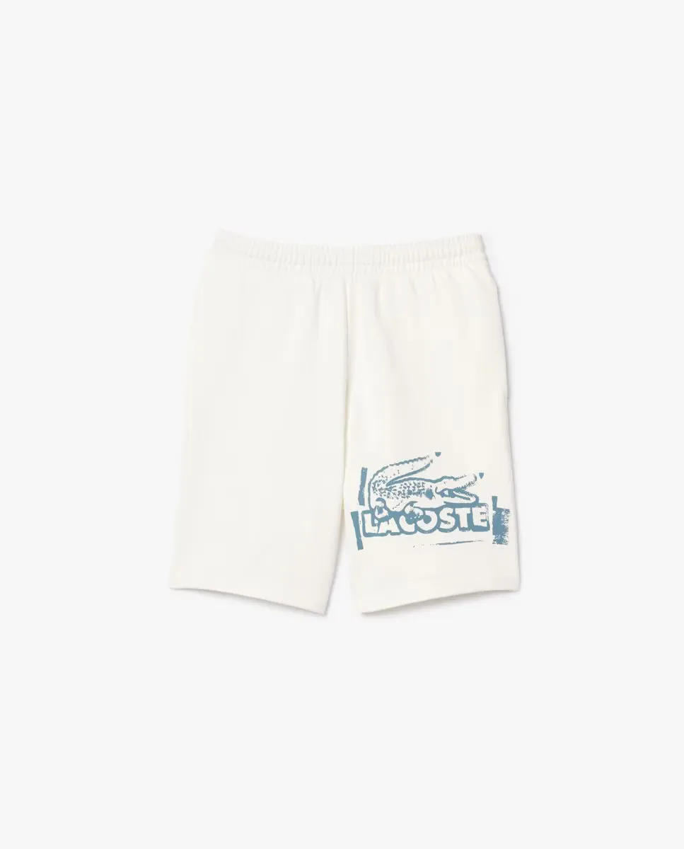 Мужские шорты из хлопкового флиса с графическим рисунком белого цвета Lacoste, белый
Мужские шорты из хлопкового флиса с графическим рисунком белого цвета Lacoste, белый