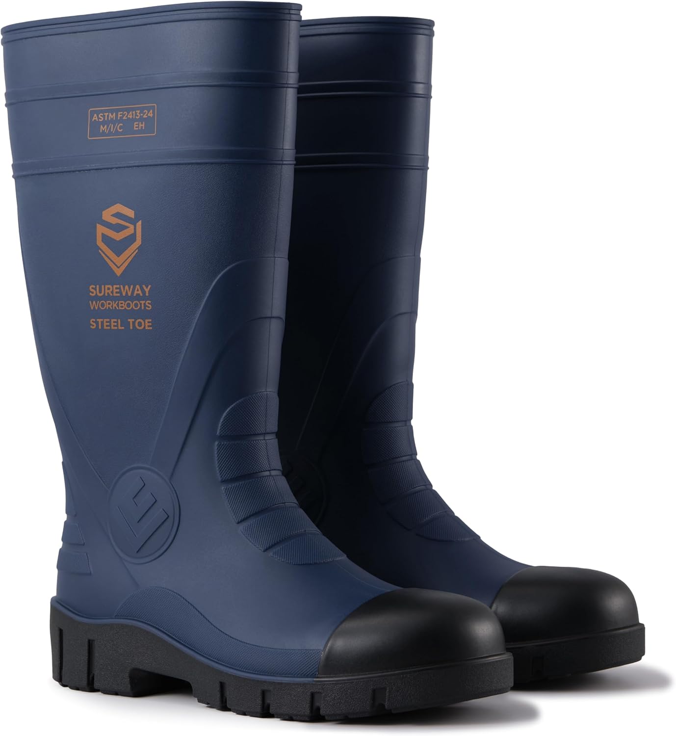 Мужские резиновые сапоги с стальным носком SUREWAY, водонепроницаемые ботинки до колена с противоскользящей и маслостойкой подошвой для промышленности, строительства и сельского хозяйства, темно-синий
Мужские резиновые сапоги с стальным носком SUREWAY, водонепроницаемые ботинки до колена с противоскользящей и маслостойкой подошвой для промышленности, строительства и сельского хозяйства, темно-синий