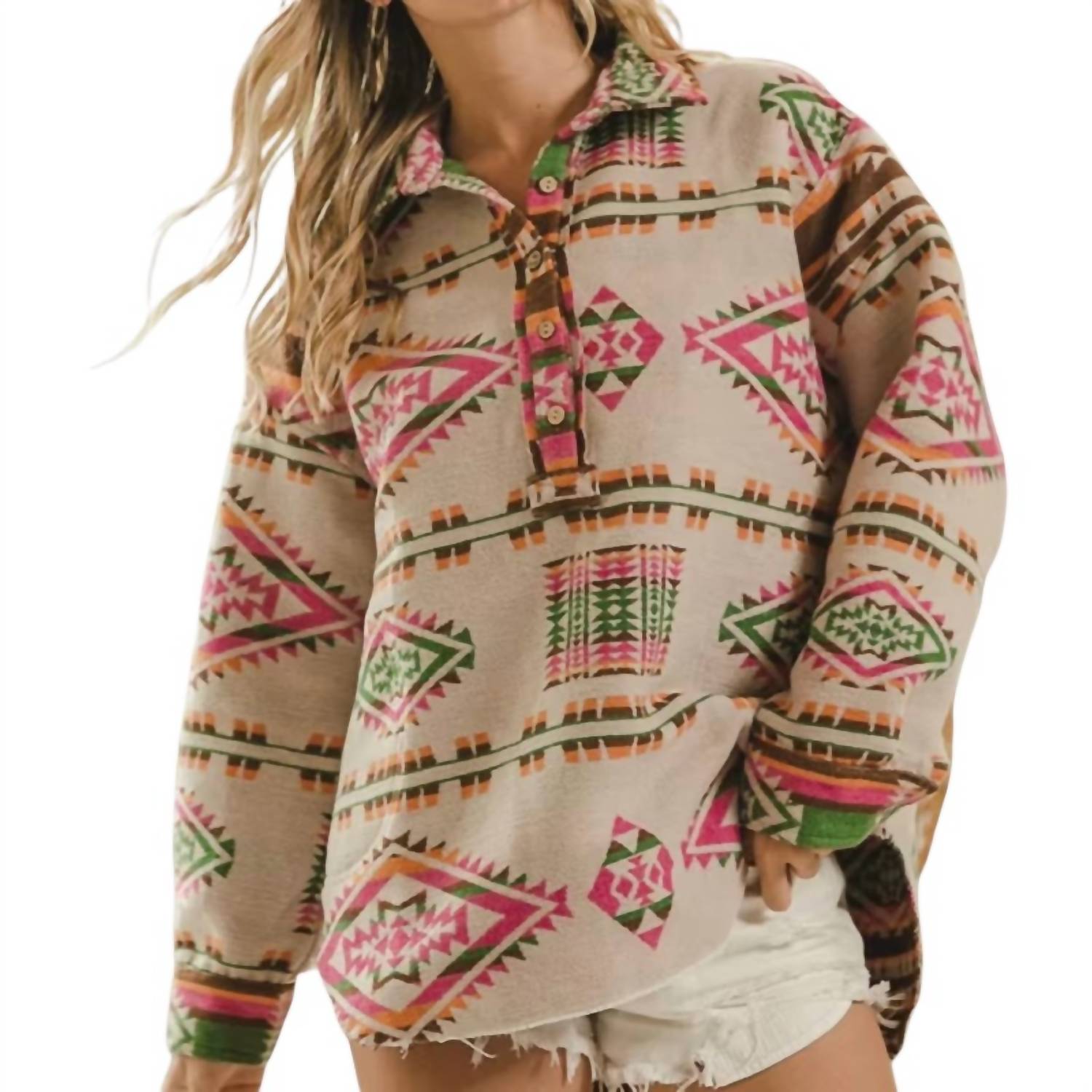 Женский ацтекский свитшот в бежевых тонах BiBi
Женский ацтекский свитшот в бежевых тонах BiBi