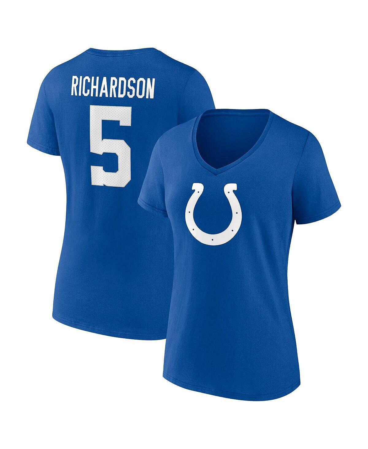 Женская фирменная футболка Anthony Richardson Royal Indianapolis Colts Icon с именем и номером и v-образным вырезом Fanatics
Женская фирменная футболка Anthony Richardson Royal Indianapolis Colts Icon с именем и номером и v-образным вырезом Fanatics