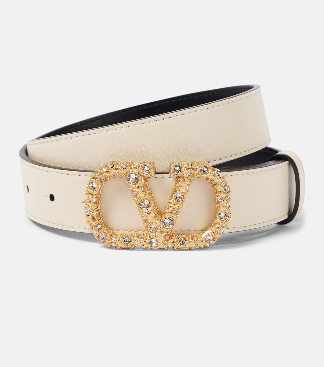 Кожаный ремень VLogo Signature с декоративными элементами Valentino Garavani, Butter White/Crystal
Кожаный ремень VLogo Signature с декоративными элементами Valentino Garavani, Butter White/Crystal