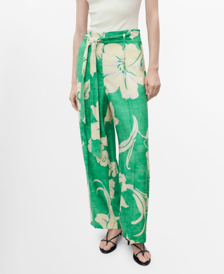 Женские брюки с поясом и принтом MANGO, Green
Женские брюки с поясом и принтом MANGO, Green
