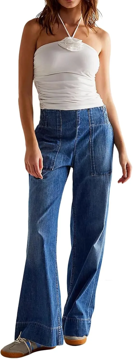 Джинсы Loveimgs женские Western Flare Wide Leg с эластичным поясом и карманами
Джинсы Loveimgs женские Western Flare Wide Leg с эластичным поясом и карманами