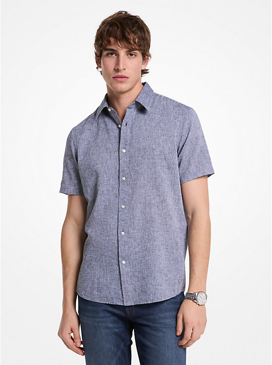 Рубашка из льна и хлопка в горошек Michael Kors, черный
Рубашка из льна и хлопка в горошек Michael Kors, черный