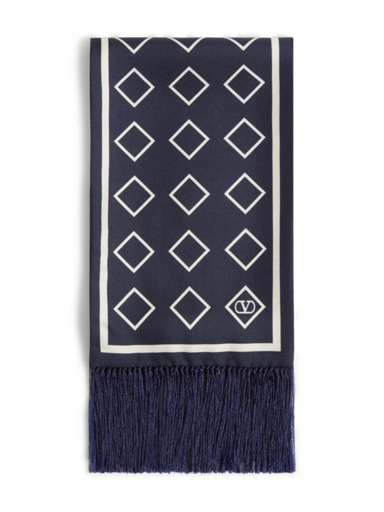 Valentino Garavani шелковый шарф с бахромой, синий
Valentino Garavani шелковый шарф с бахромой, синий