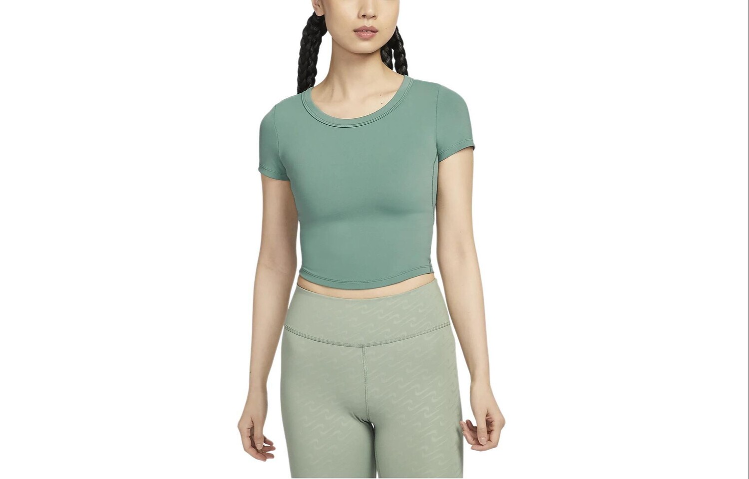 Женский укороченный топ Nike, цвет Coast blue/black 
Женский укороченный топ Nike, цвет Coast blue/black