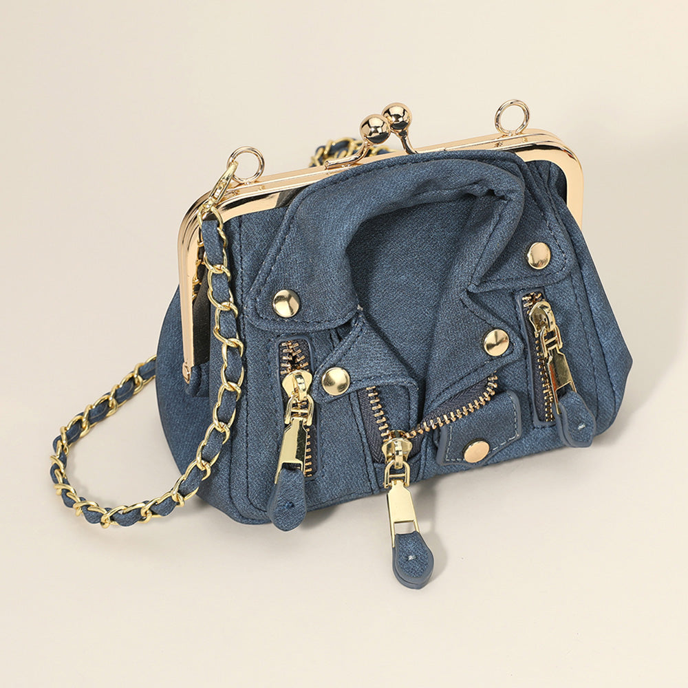 Кожаная мотоциклетная куртка Сумка через плечо FASHNZFAB, Denim
Кожаная мотоциклетная куртка Сумка через плечо FASHNZFAB, Denim