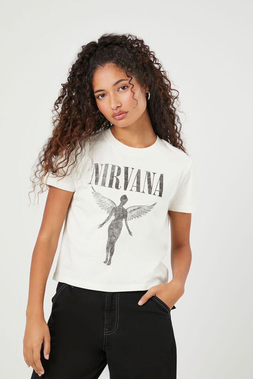 Укороченная футболка с рисунком Nirvana Forever 21, кремовый, Бежевый, Укороченная футболка с рисунком Nirvana Forever 21, кремовый
Укороченная футболка с рисунком Nirvana Forever 21, кремовый, Бежевый, Укороченная футболка с рисунком Nirvana Forever 21, кремовый