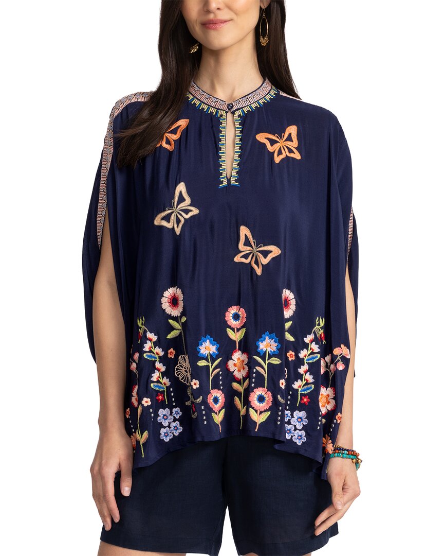 Пончо из шелка "Джонни был Нурией" Johnny Was, синий
Пончо из шелка "Джонни был Нурией" Johnny Was, синий