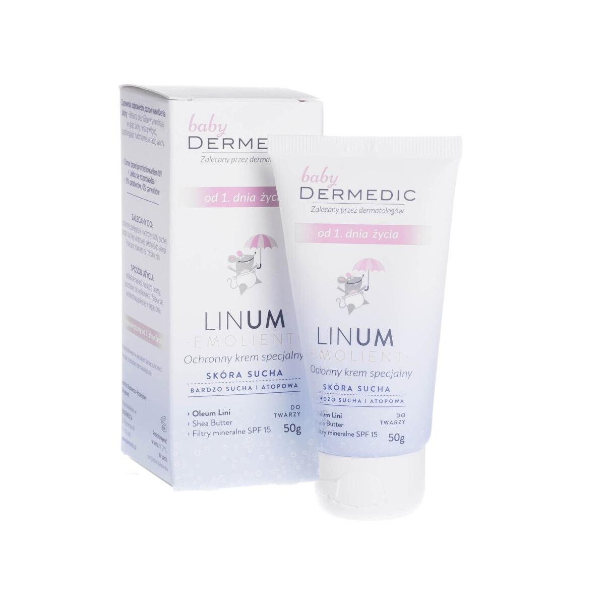 Dermedic, Emollient Linum Baby, защитный специальный крем SPF 15, с 1-го дня жизни, 50 г
Dermedic, Emollient Linum Baby, защитный специальный крем SPF 15, с 1-го дня жизни, 50 г
