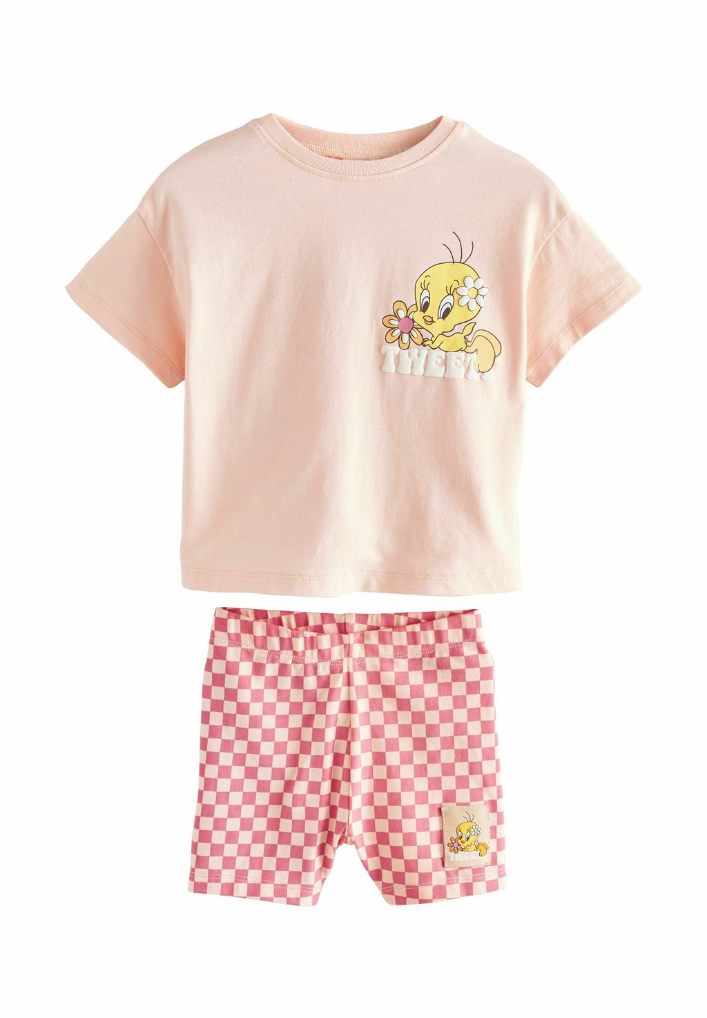 Футболка с принтом LOONEY TUNES TWEETY SHORT SLEEVE AND CYCLE SET Next, фуксия 
Футболка с принтом LOONEY TUNES TWEETY SHORT SLEEVE AND CYCLE SET Next, фуксия