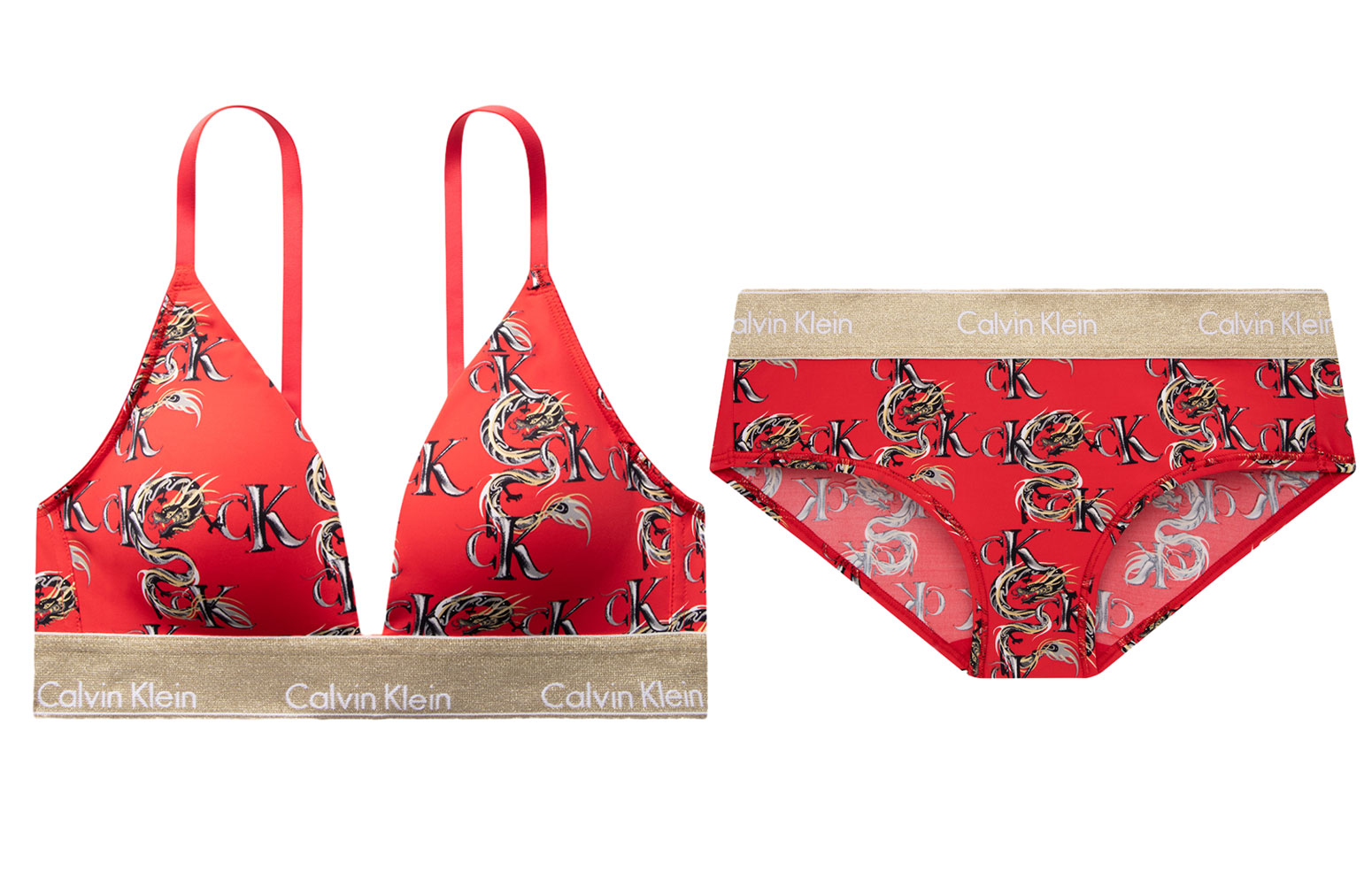 CALVIN KLEIN Коллекция "Год Дракона" лимитированная серия Женский комплект нижнего белья Ярко-красный
CALVIN KLEIN Коллекция "Год Дракона" лимитированная серия Женский комплект нижнего белья Ярко-красный