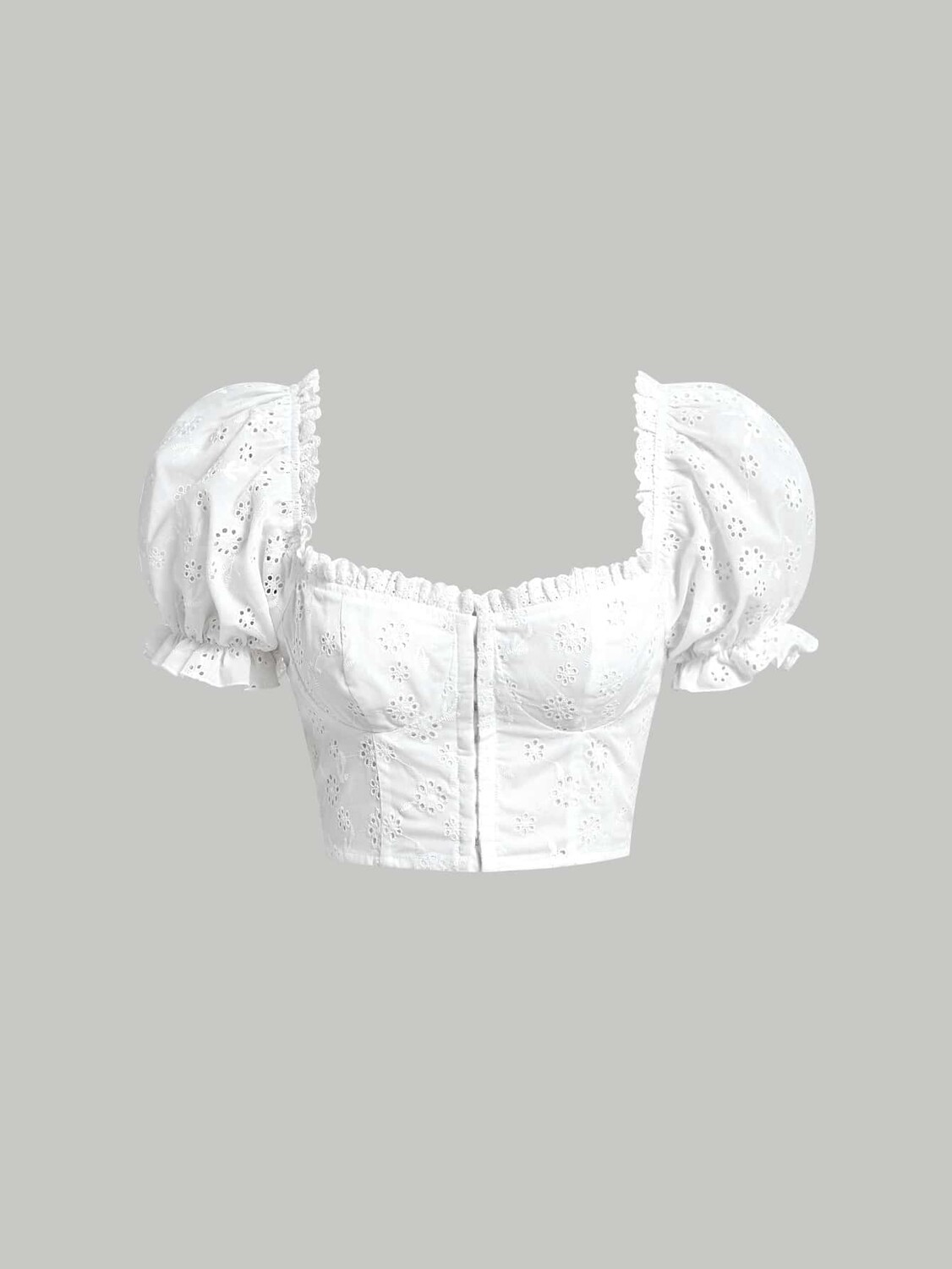 Укороченная блузка SHEIN MOD, сетчатая вышивка, рукава-фонарики, плиссированная отделка, белый цвет
Укороченная блузка SHEIN MOD, сетчатая вышивка, рукава-фонарики, плиссированная отделка, белый цвет