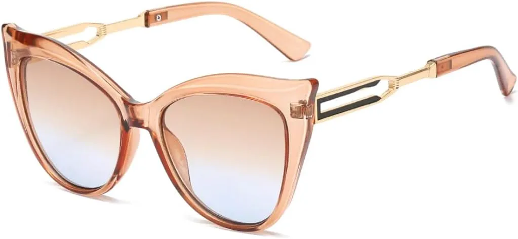 Винтажные солнцезащитные очки «кошачий глаз» для женщин и мужчин, модные, большие, с градиентным переходом цвета, защита от УФ-излучения UV400 TKKTLLT, Champagne Tea
Винтажные солнцезащитные очки «кошачий глаз» для женщин и мужчин, модные, большие, с градиентным переходом цвета, защита от УФ-излучения UV400 TKKTLLT, Champagne Tea